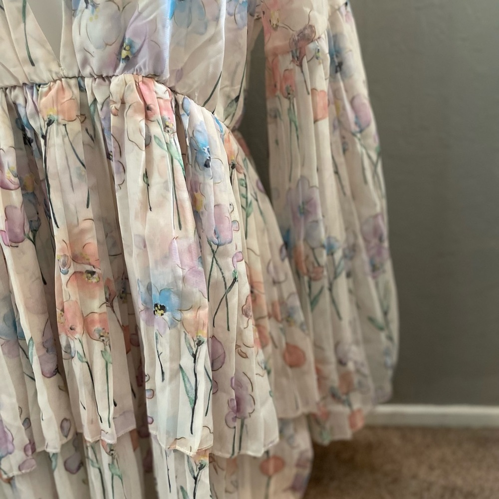 NWT - Pastel Floral Mini Dress - Picture 3 of 6